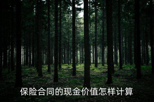 保險合同的現(xiàn)金價值怎樣計算
