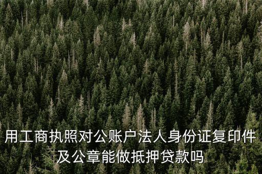 用工商執(zhí)照對(duì)公賬戶法人身份證復(fù)印件及公章能做抵押貸款嗎