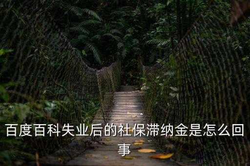 百度百科失業(yè)后的社保滯納金是怎么回事