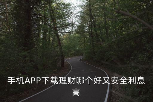 手機(jī)APP下載理財(cái)哪個(gè)好又安全利息高