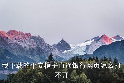 我下載的平安橙子直通銀行網(wǎng)頁(yè)怎么打不開
