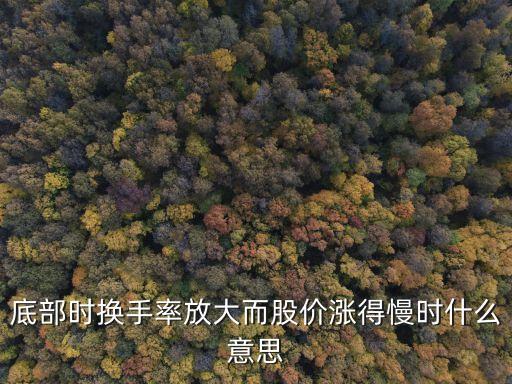 底部時換手率放大而股價漲得慢時什么意思