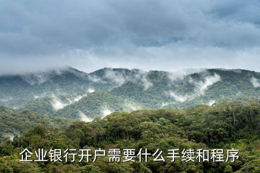 企業(yè)銀行開戶需要什么手續(xù)和程序
