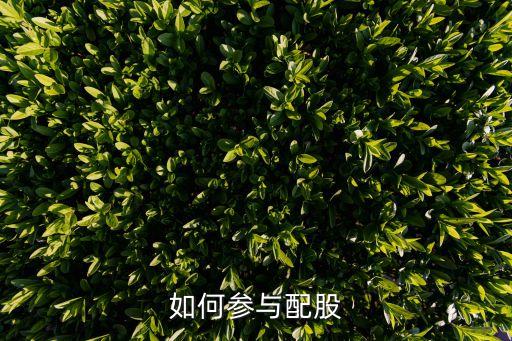 如何參與配股