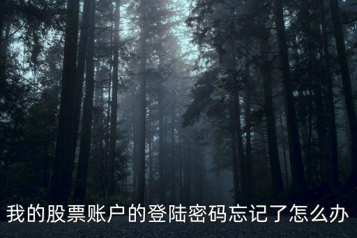 怎么補中港股票密碼，我的股票賬戶的登陸密碼忘記了怎么辦