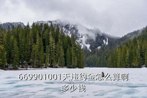 p2p贖回違約金怎么算，669901001天違約金怎么算啊多少錢