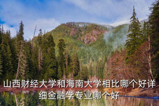 山西財(cái)經(jīng)大學(xué)和海南大學(xué)相比哪個(gè)好詳細(xì)金融學(xué)專業(yè)哪個(gè)好