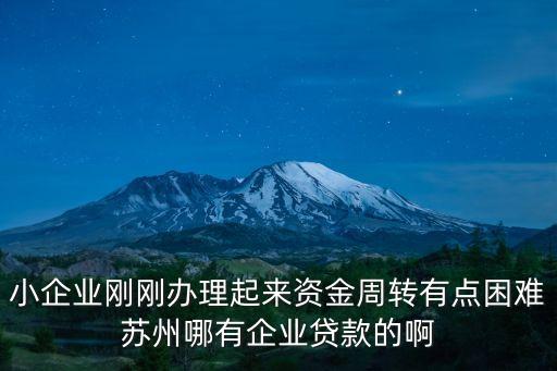 小企業(yè)剛剛辦理起來(lái)資金周轉(zhuǎn)有點(diǎn)困難蘇州哪有企業(yè)貸款的啊