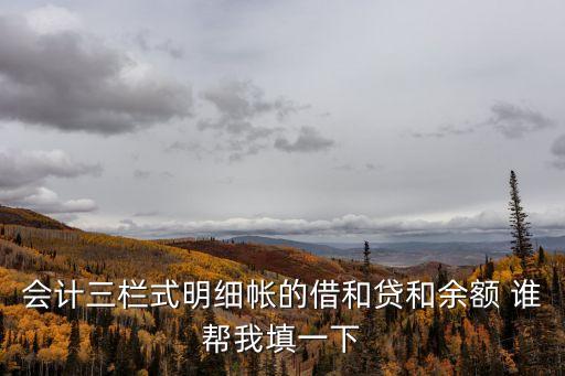會(huì)計(jì)三欄式明細(xì)帳的借和貸和余額 誰幫我填一下