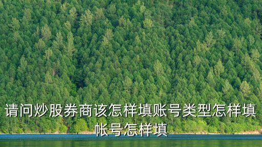 請問炒股券商該怎樣填賬號(hào)類型怎樣填帳號(hào)怎樣填