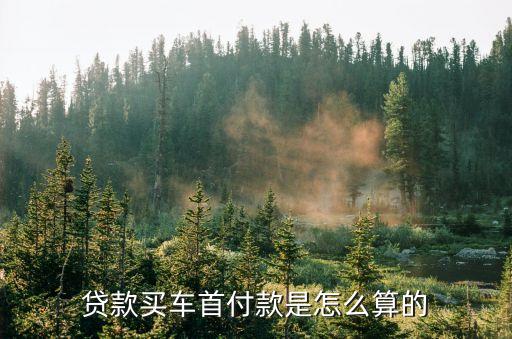 貸款買車首付款是怎么算的