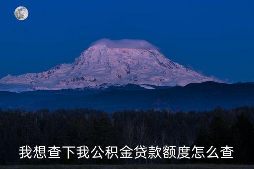 我想查下我公積金貸款額度怎么查
