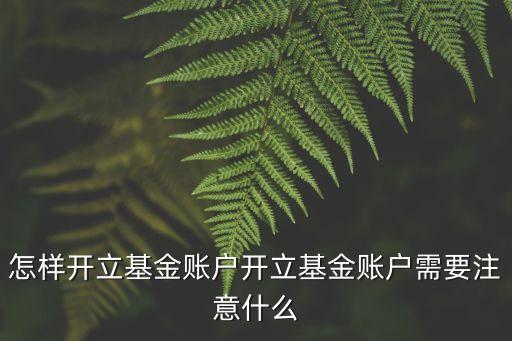 怎樣開(kāi)立基金賬戶開(kāi)立基金賬戶需要注意什么