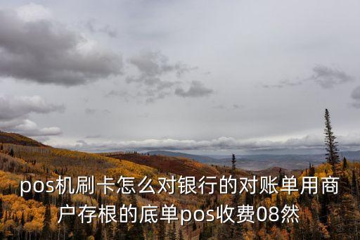 pos機刷卡怎么對銀行的對賬單用商戶存根的底單pos收費08然