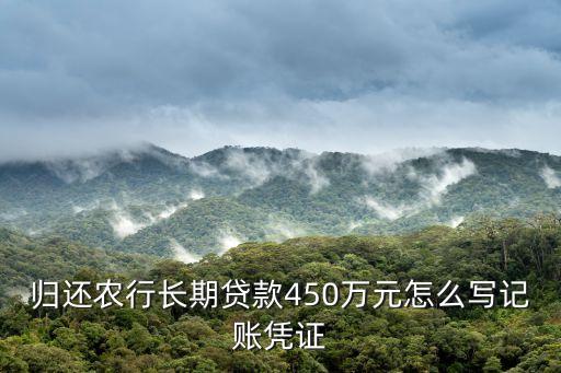 歸還農行長期貸款450萬元怎么寫記賬憑證