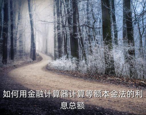等額本金本息怎么計(jì)算器，如何用金融計(jì)算器計(jì)算等額本金法的利息總額