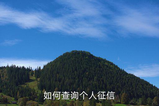 如何查詢(xún)個(gè)人征信