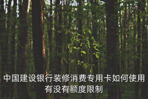 中國建設銀行裝修消費專用卡如何使用有沒有額度限制