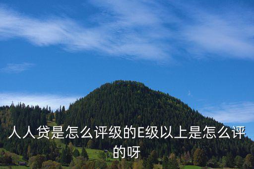 人人貸是怎么評級的E級以上是怎么評的呀