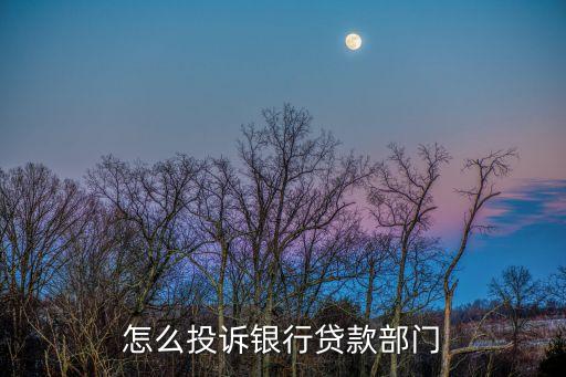 怎么投訴銀行貸款部門