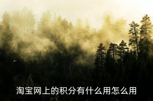 我買網(wǎng)里的積分怎么用，淘寶網(wǎng)上的積分有什么用怎么用