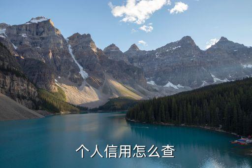 個(gè)人信用怎么查