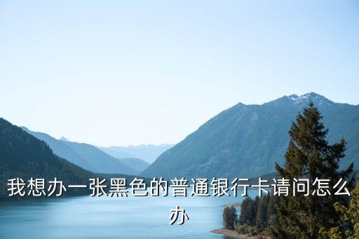 我想辦一張黑色的普通銀行卡請(qǐng)問(wèn)怎么辦