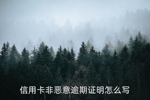 非惡意逾期原因怎么寫，建行信用卡不是惡意逾期證明怎么寫