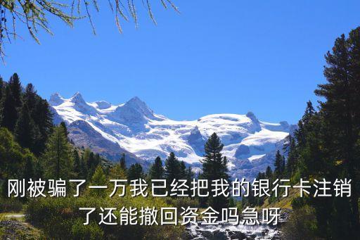 剛被騙了一萬(wàn)我已經(jīng)把我的銀行卡注銷了還能撤回資金嗎急呀