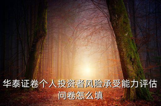 資金承受能力怎么寫，華泰證卷個人投資者風(fēng)險(xiǎn)承受能力評估問卷怎么填