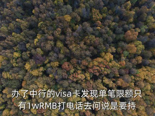辦了中行的visa卡發(fā)現(xiàn)單筆限額只有1wRMB打電話去問說是要持