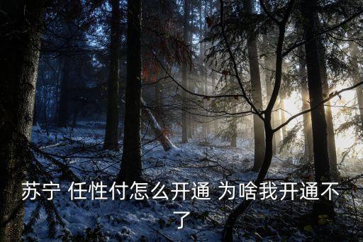 任性付怎么才能開通嗎，什么樣的銀行卡可以申請?zhí)K寧任性付