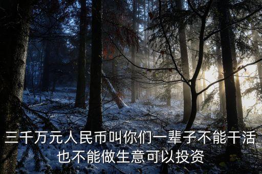 3000萬元怎么理財(cái)，有3000萬怎么理財(cái)