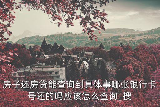 房子還房貸能查詢到具體事哪張銀行卡號還的嗎應(yīng)該怎么查詢  搜