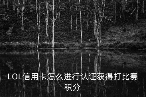 LOL信用卡怎么進(jìn)行認(rèn)證獲得打比賽積分