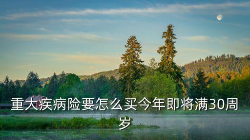 重大疾病險(xiǎn)要怎么買(mǎi)今年即將滿(mǎn)30周歲