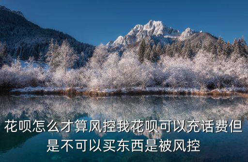 花唄怎么才算風控，花唄怎么才算風控我花唄可以充話費但是不可以買東西是被風控
