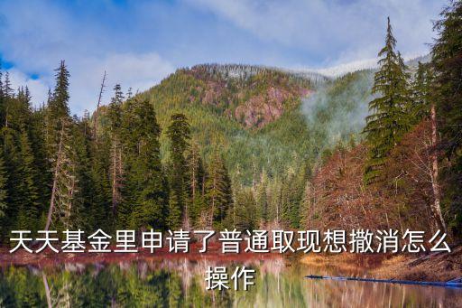 怎么撤銷匯添富普通取現(xiàn)，天天基金里申請了普通取現(xiàn)想撒消怎么操作
