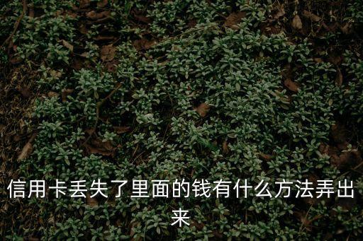 信用卡丟失了里面的錢有什么方法弄出來