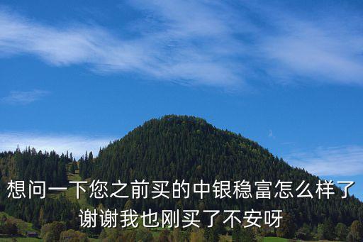 中銀穩(wěn)富怎么樣，想問(wèn)一下您之前買的中銀穩(wěn)富怎么樣了謝謝我也剛買了不安呀