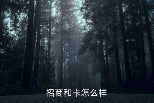 招商和卡怎么樣