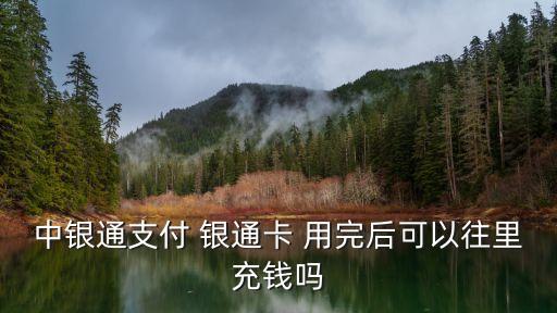 中銀通怎么充值，中銀通支付 銀通卡 用完后可以往里充錢嗎