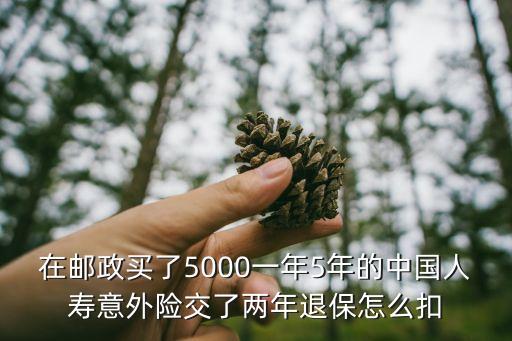 在郵政買了5000一年5年的中國人壽意外險交了兩年退保怎么扣