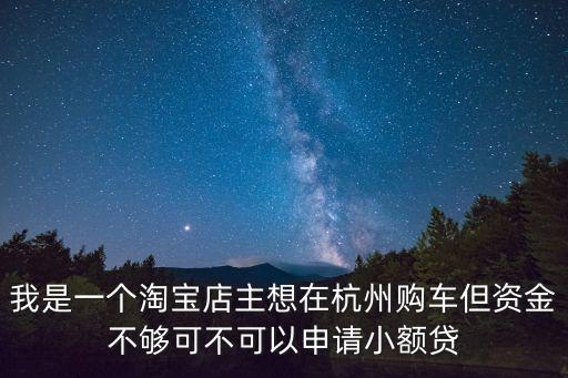 我是一個淘寶店主想在杭州購車但資金不夠可不可以申請小額貸