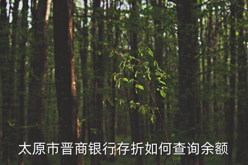 太原市晉商銀行存折如何查詢余額