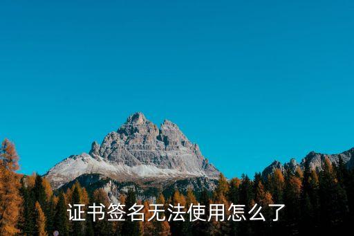 證書簽名無法使用怎么了