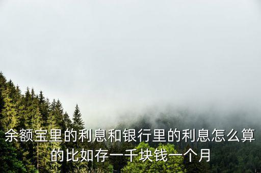余額寶里的利息和銀行里的利息怎么算的比如存一千塊錢一個月