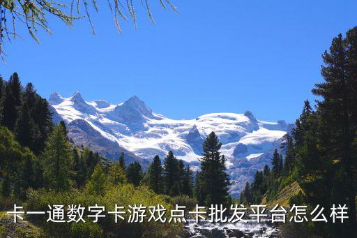 卡一通數(shù)字卡游戲點卡批發(fā)平臺怎么樣