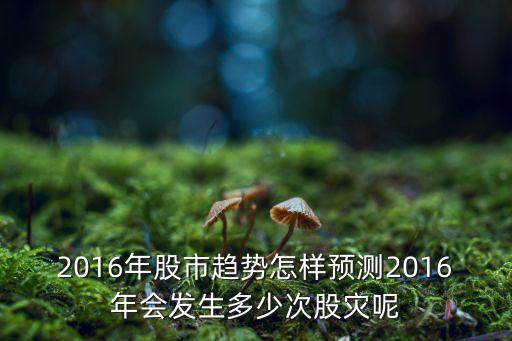 2016年股市趨勢怎樣預(yù)測2016年會(huì)發(fā)生多少次股災(zāi)呢