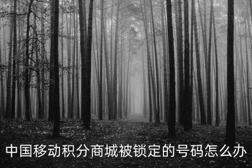 中國移動積分商城被鎖定的號碼怎么辦